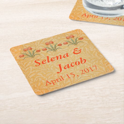  Tulp Morris schilderij Collectie Kartonnen Onderzetters (Schuin)