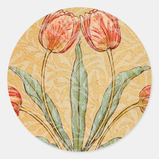  Tulp Morris schilderij Collectie Ronde Sticker (Voorkant)