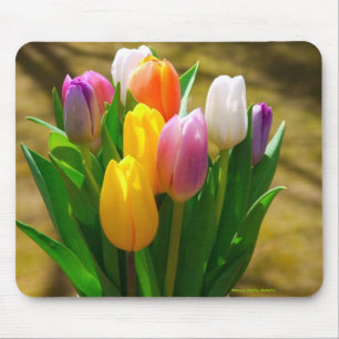 Tulp muismat in pasteltinten