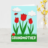 Tulp Oma Lente Kaart (Gele Bloem)