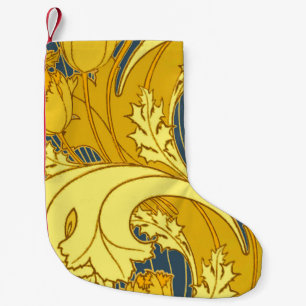 Tulp Patronenprint: Geel Blauw Art Nouveau Kleine Kerstsok