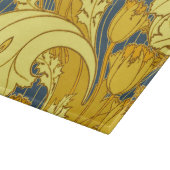 Tulp Patronenprint: Geel Blauw Art Nouveau Snijplank (Hoek)