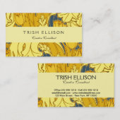 Tulp Patronenprint: Geel Blauw Art Nouveau Visitekaartje (Voorkant / Achterkant)