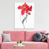 Tulp: Perroquet Rouge Canvas Afdruk (Insitu (Woonkamer))