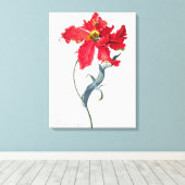 Tulp: Perroquet Rouge Canvas Afdruk (Insitu (Houten vloer))