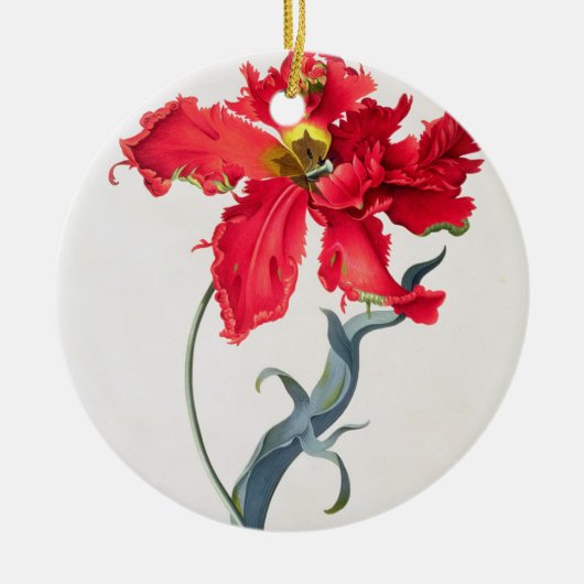Tulp: Perroquet Rouge Keramisch Ornament (Voorkant)