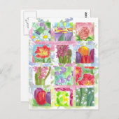 Tulp Poppy Roos Rode Bloem Collage Briefkaart (Voorkant / Achterkant)