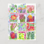 Tulp Poppy Roos Rode Bloem Collage Briefkaart (Voorkant)