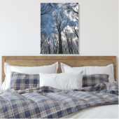 Tulp Populierbomen Bewolkte Blauwe Hemel Canvas Afdruk (Insitu (Slaapkamer))