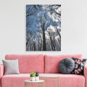  Tulp Populierbomen Bewolkte Blauwe Hemel Canvas Afdruk (Insitu (Woonkamer))