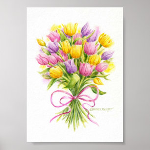 Tulp Poster Helder En Mooi Boeket