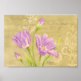 Tulp Poster Paarse tuinnoten 7x5