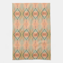 Tulp Print Theedoek In Roze Koraal En Teal