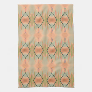 Tulp Print Theedoek In Roze Koraal En Teal