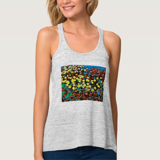 Tulp Racerback Top (grijs) w / Droomeffect (Voorkant)