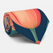 Tulp Retro Kleurrijk Gepersonaliseerd Patroon Stropdas (Opgerold)