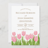 Tulp Romance Floral Pink Weddenschap Save The Date (Voorkant)