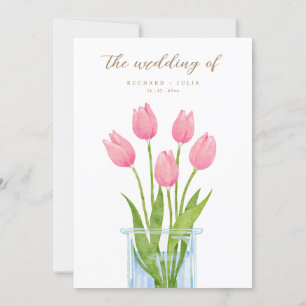 Tulp Romance Floral Pink Weddenschap Save The Date
