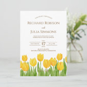 Tulp Romance Floral Yellow Weddenschap Save The Date (Staand voorkant)