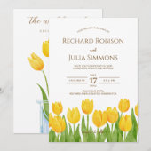 Tulp Romance Floral Yellow Weddenschap Save The Date (Voorkant / Achterkant)