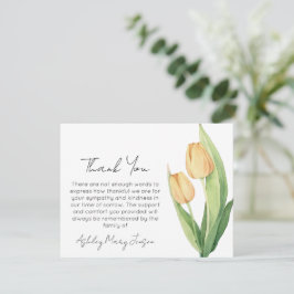 Tulp rouwkaart dank je wel condoleance bedankkaart