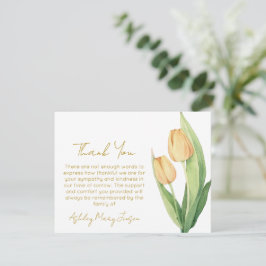 Tulp rouwkaart dank je wel rouw bedankkaart
