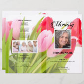 Tulp rouwkaart template (Voorkant / Achterkant)