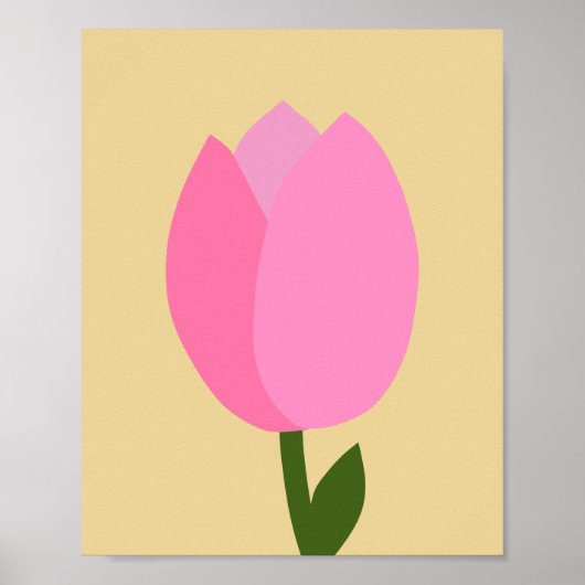 Tulp roze en gele bloem poster (Voorkant)