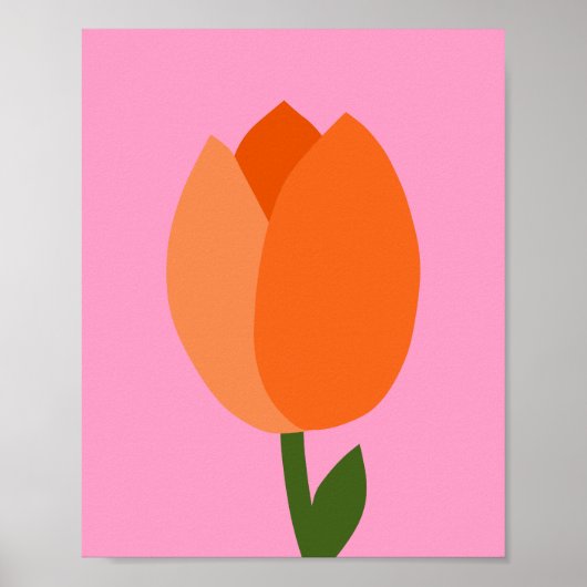 Tulp roze en Sinaasappel Poster (Voorkant)