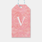 Tulp Roze Monogrammed Waterverf Cadeaulabel (Voorkant)