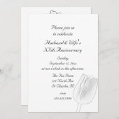 Tulp Schets Huweliksjubileum Feest Uitnodiging (Voorkant / Achterkant)
