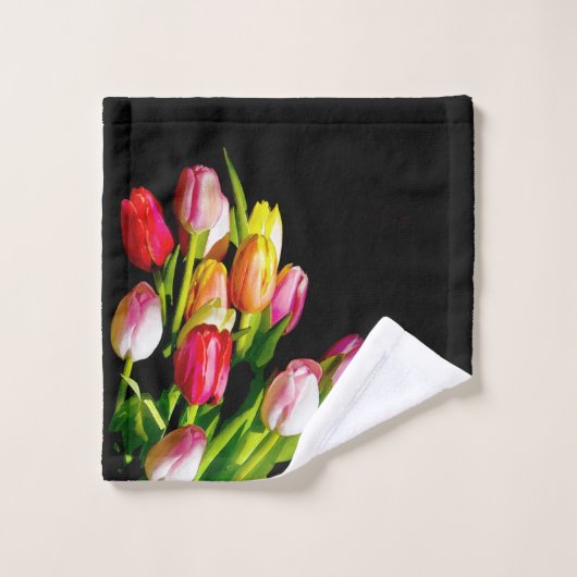 Tulp schilderen - Oorspronkelijke blokkunst Bad Handdoek (Wasdoekje)