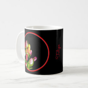 Tulp schilderen - Oorspronkelijke blokkunst Koffiemok