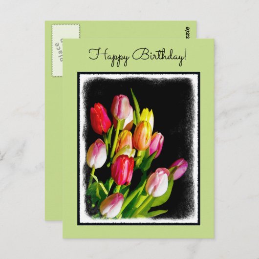 Tulp schilderen - Oorspronkelijke blowerende kunst Briefkaart (Voorkant / Achterkant)