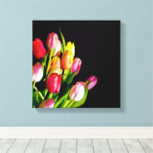 Tulp schilderen - Oorspronkelijke blowerende kunst Canvas Afdruk (Insitu (Houten vloer))