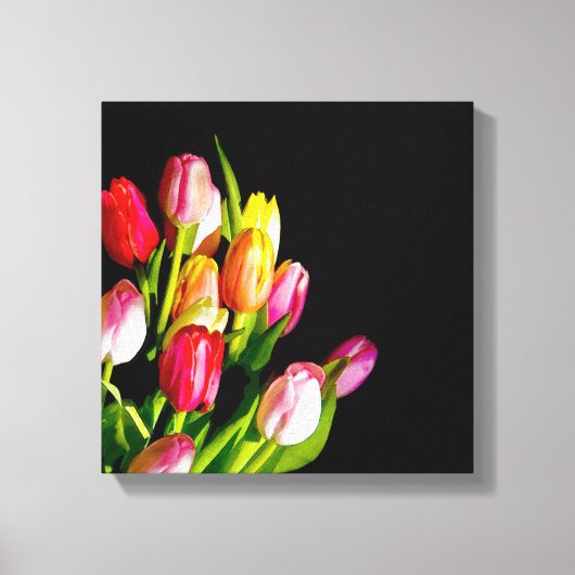 Tulp schilderen - Oorspronkelijke blowerende kunst Canvas Afdruk (Voorkant)