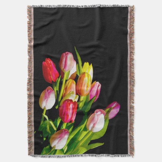 Tulp schilderen - Oorspronkelijke blowerende kunst Deken (Voorkant Verticaal)