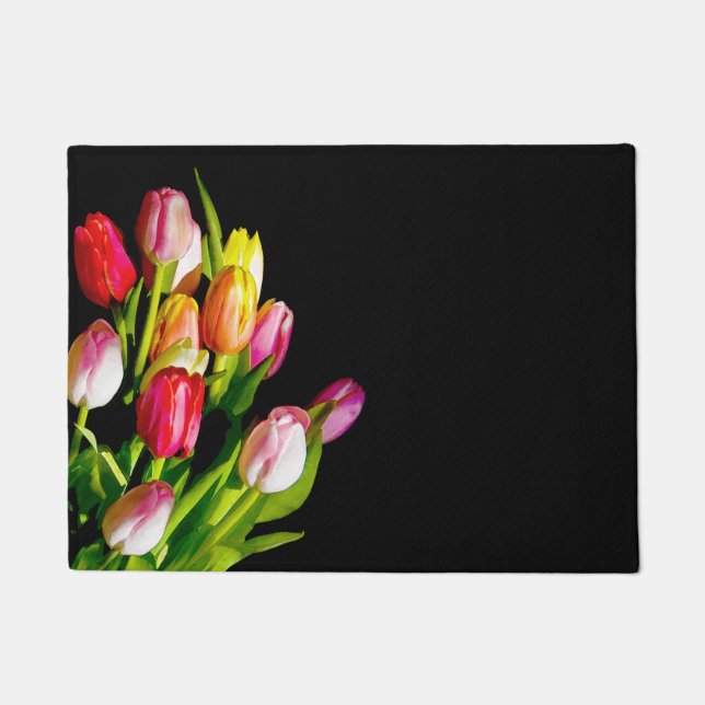 Tulp schilderen - Oorspronkelijke blowerende kunst Deurmat (Voorkant)