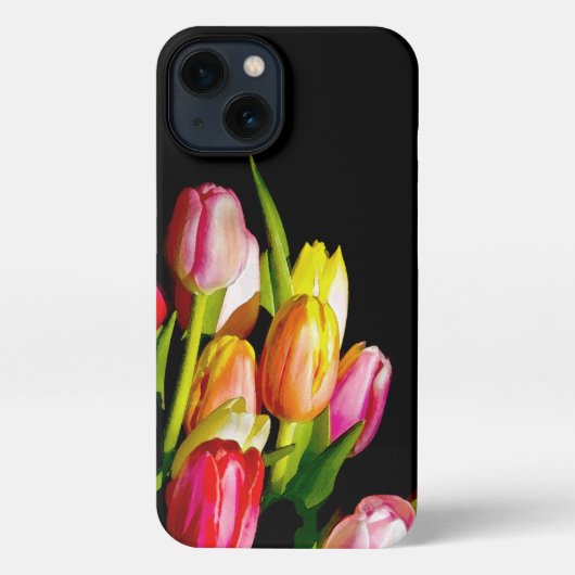 Tulp schilderen - Oorspronkelijke blowerende kunst iPhone Hoesje (Achterkant)