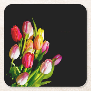 Tulp schilderen - Oorspronkelijke blowerende kunst Kartonnen Onderzetters