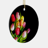 Tulp schilderen - Oorspronkelijke blowerende kunst Keramisch Ornament (Rechts)
