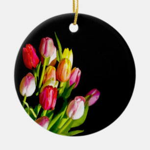 Tulp schilderen - Oorspronkelijke blowerende kunst Keramisch Ornament