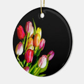 Tulp schilderen - Oorspronkelijke blowerende kunst Keramisch Ornament (Links)