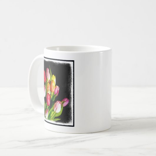 Tulp schilderen - Oorspronkelijke blowerende kunst Koffiemok (Voorkant links)