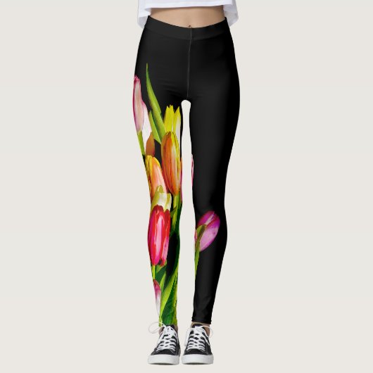 Tulp schilderen - Oorspronkelijke blowerende kunst Leggings (Voorkant)