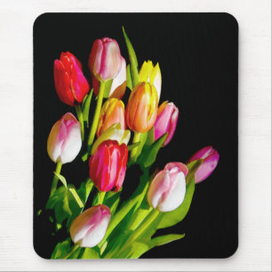 Tulp schilderen - Oorspronkelijke blowerende kunst Muismat