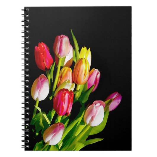 Tulp schilderen - Oorspronkelijke blowerende kunst Notitieboek (Voorkant)