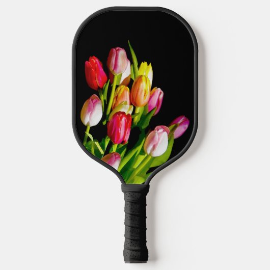 Tulp schilderen - Oorspronkelijke blowerende kunst Pickleball Paddle (Voorkant)