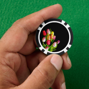 Tulp schilderen - Oorspronkelijke blowerende kunst Poker Chips