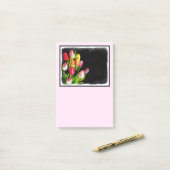 Tulp schilderen - Oorspronkelijke blowerende kunst Post-it® Notes (Op bureau)